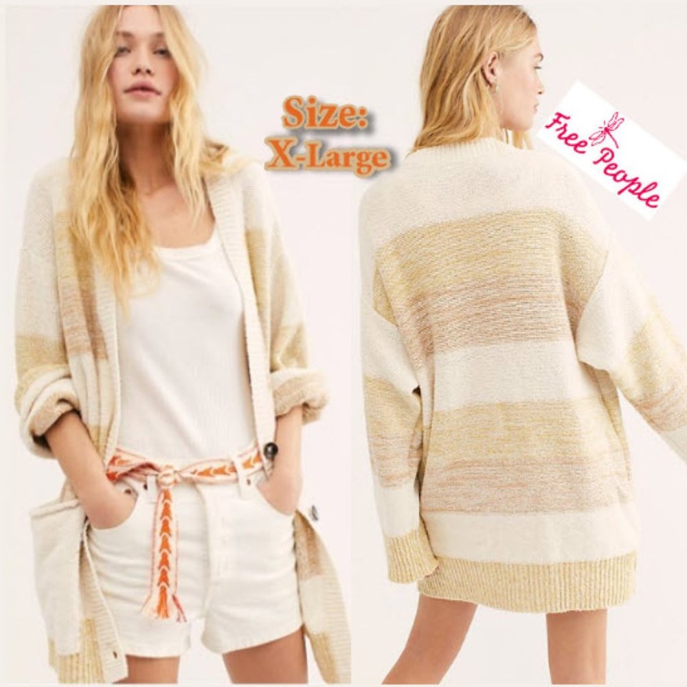 Free People Southport Beach Cardigan Sweater Size: XL